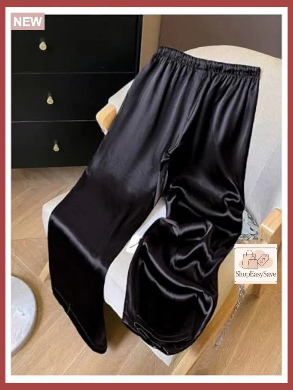 Satin Wide Leg Pants High Waisted Drawstring Dressy Casual Business Trousers